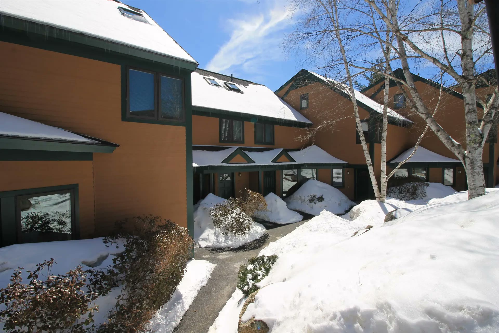 Mountain Sun Quarters townhouses on a bright winter day
