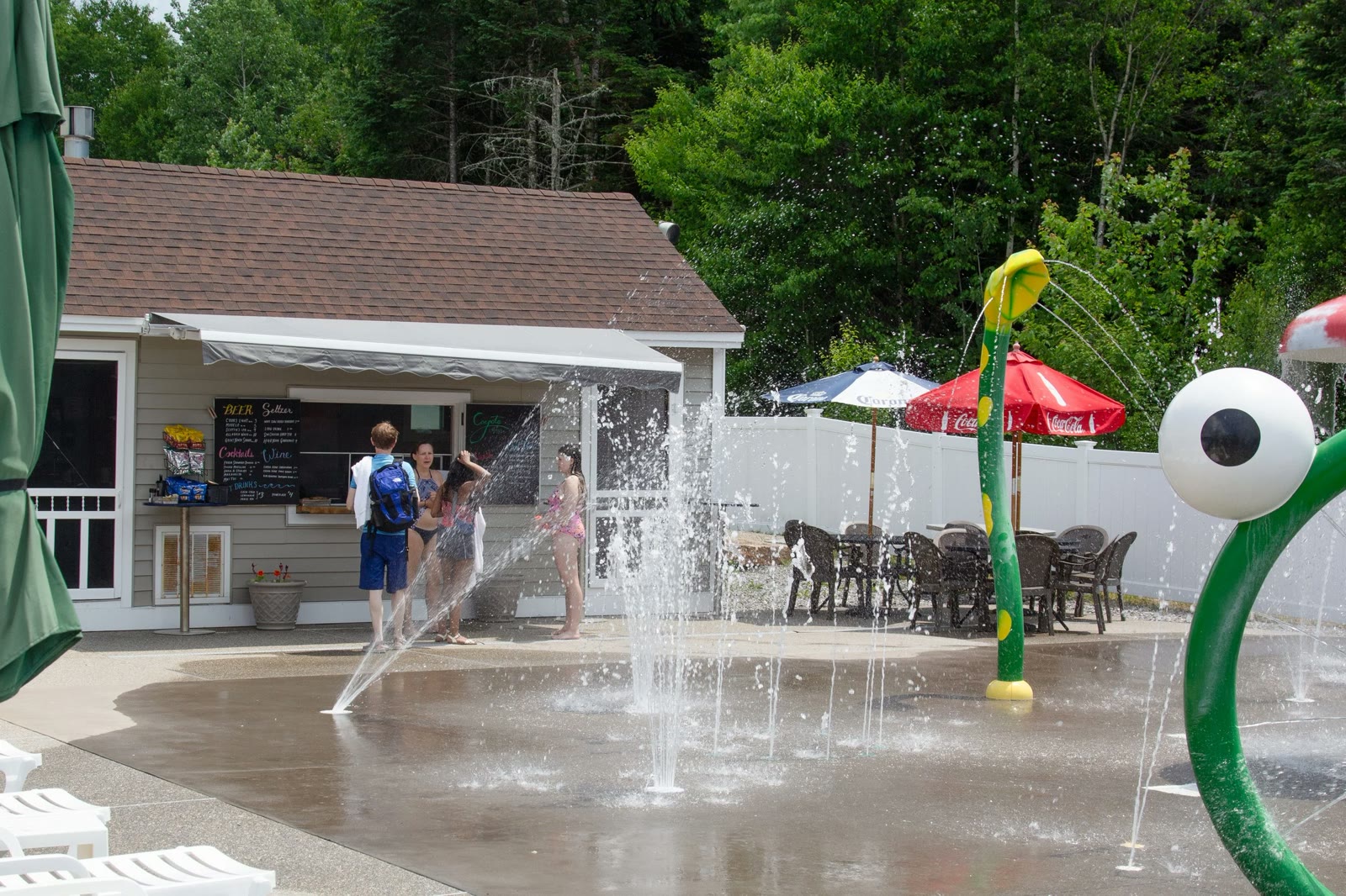 Splash pad and snack bar at the athletic club